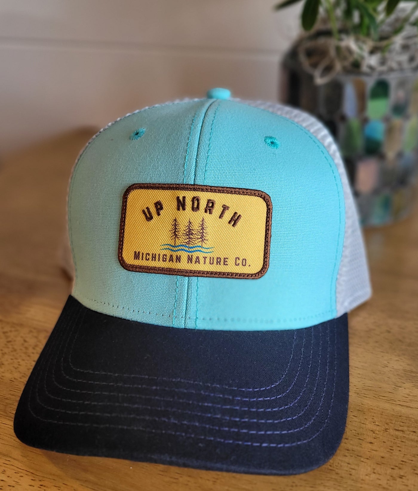 Classic Curved Up North Country Trucker,  - Teal