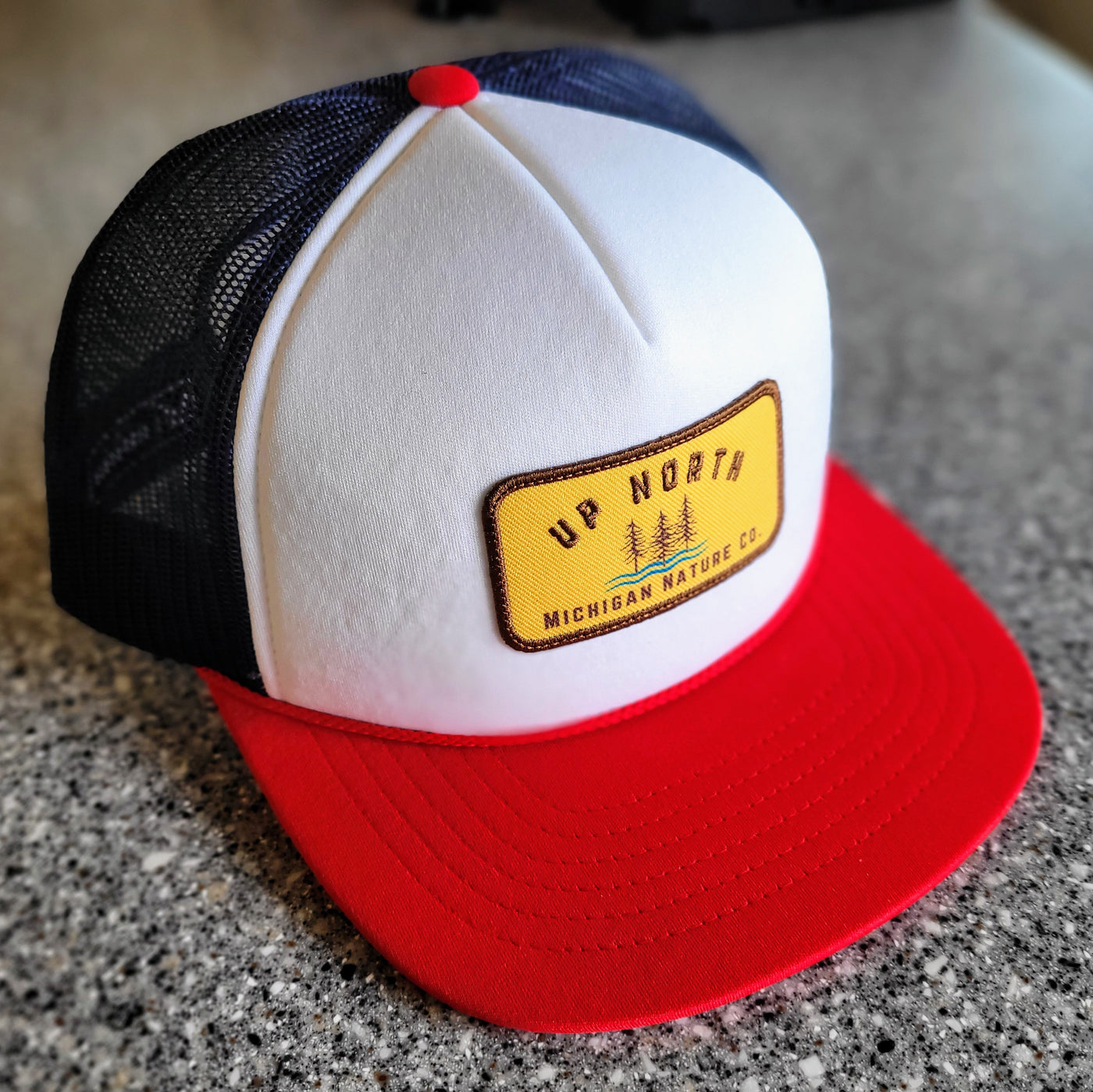 Up North Mesh Snapback-Red, White & Blue