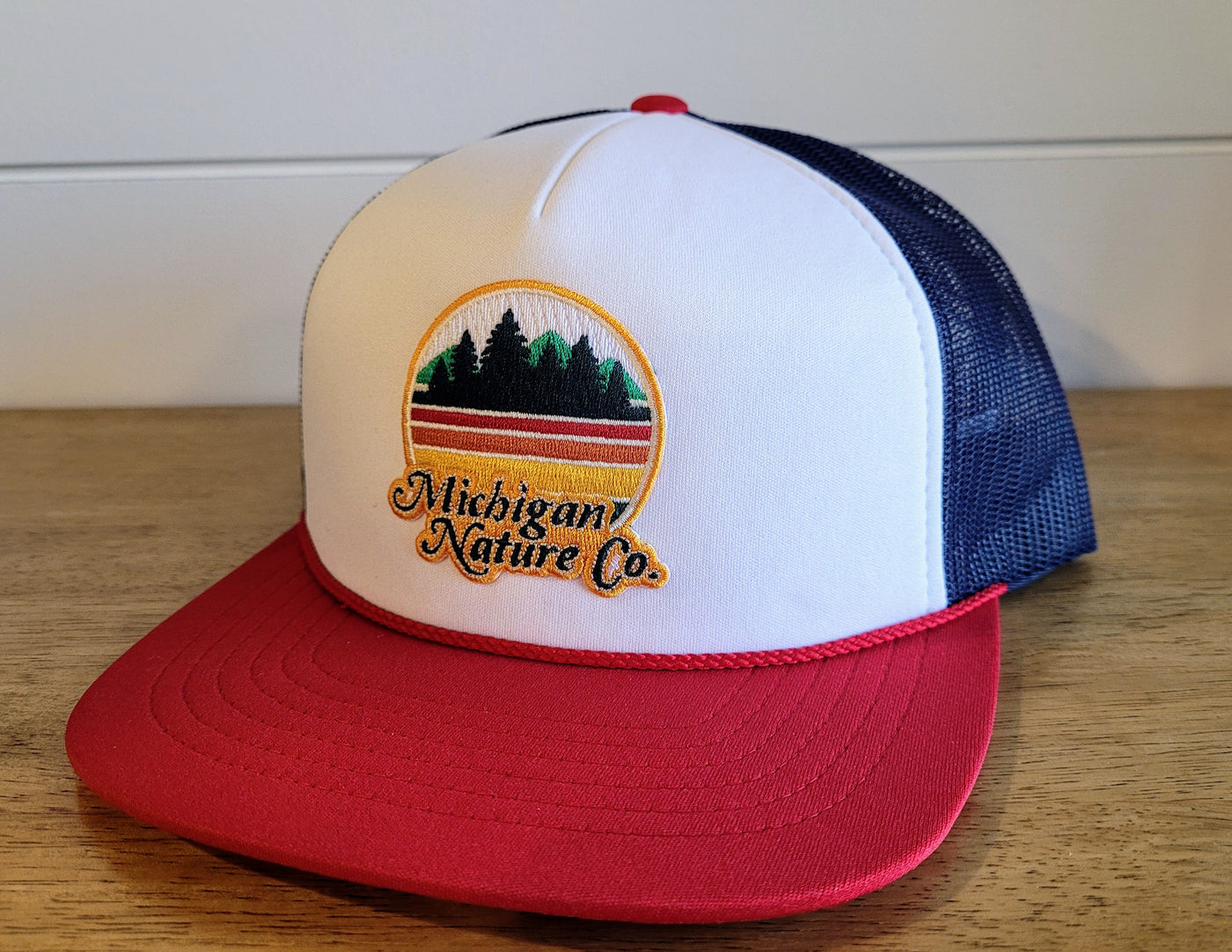 Retro Mesh Snapback- Red, White & Blue