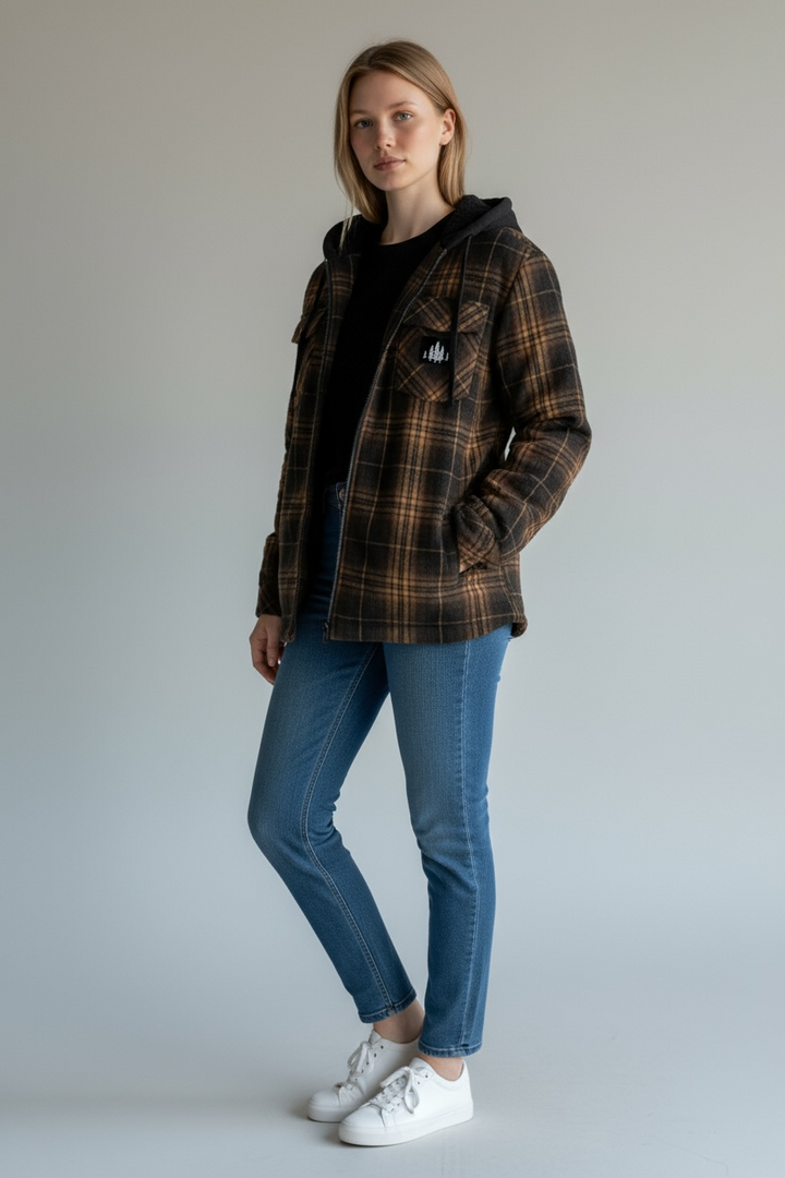 Hooded flannel Jacket