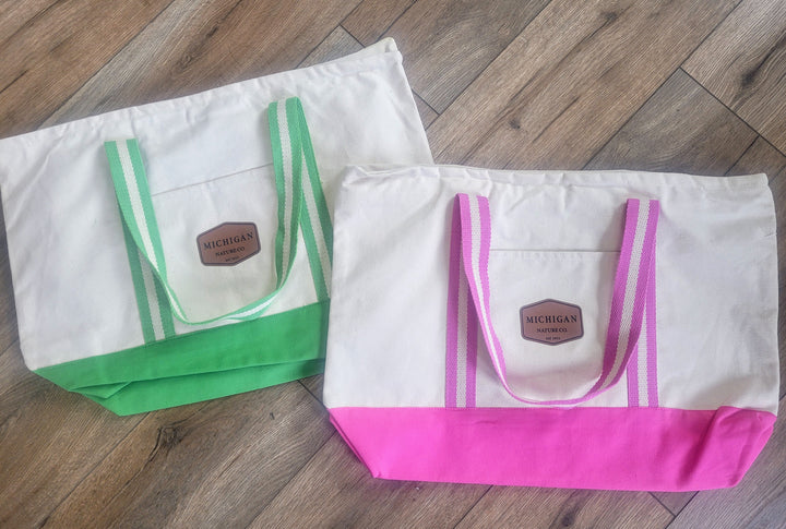 Zippered Canvas Tote Bag